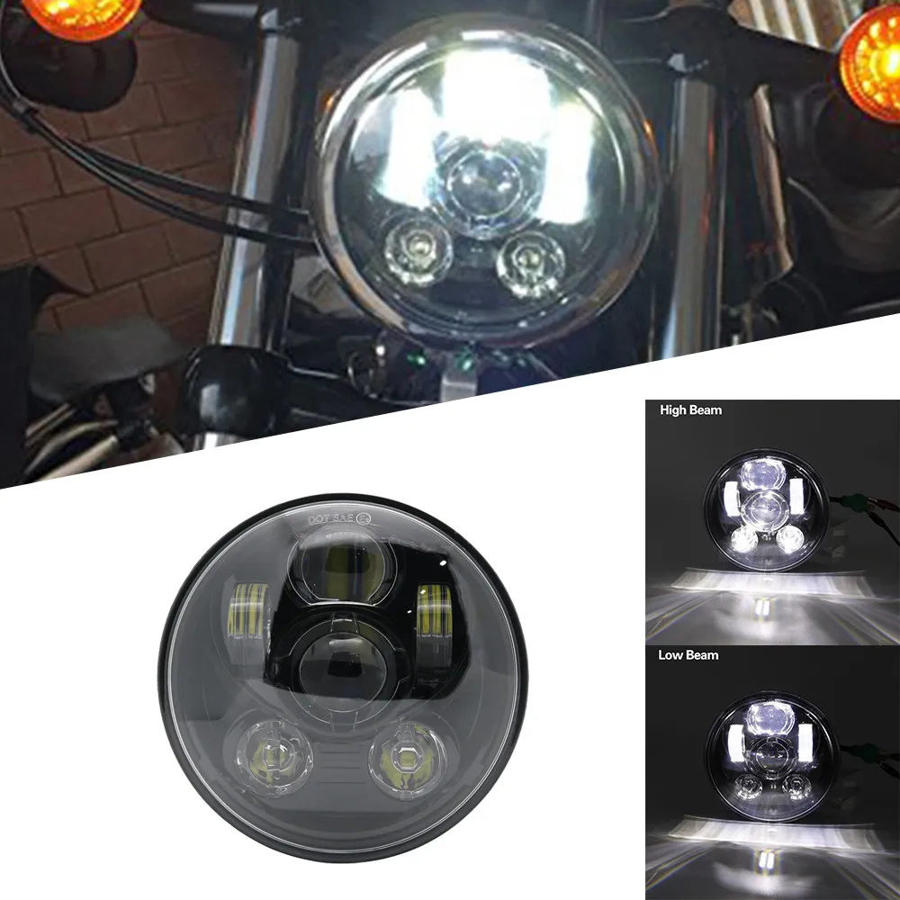 5 3/" светодиодные фары мотоцикла для светодиодных фар DRL angel eye led 5,75" для sportster 883