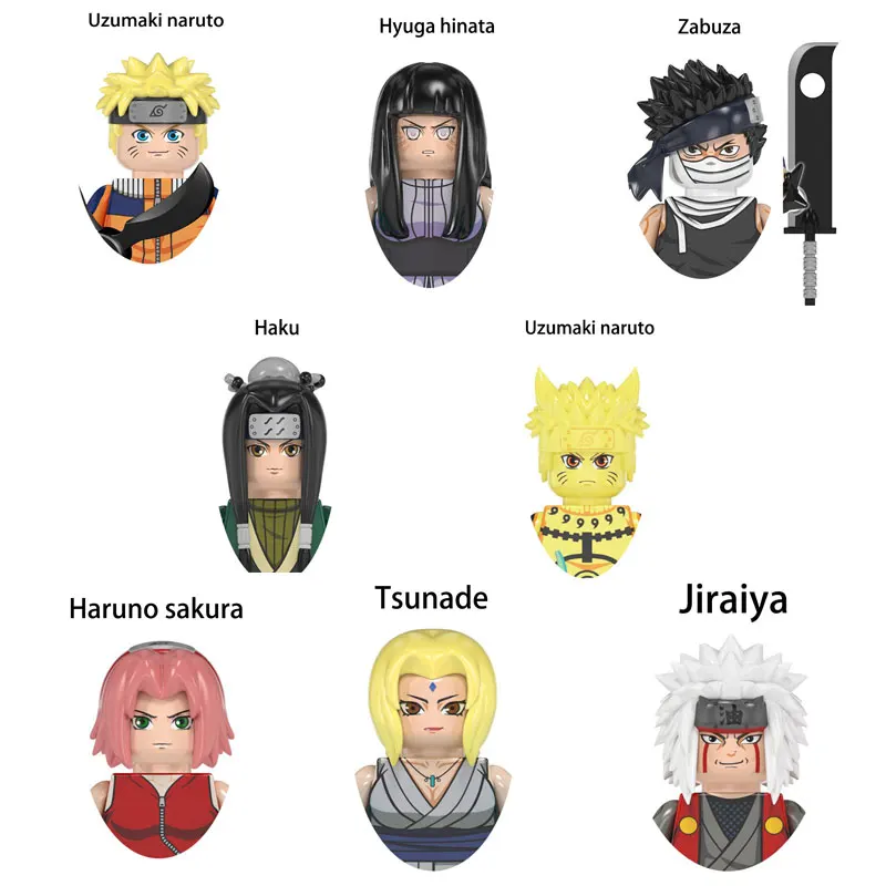 

Single Sale Naruto blocks Building Blocks Anime cartoon Japanese Characters Mini Action Figures Heads Kid Toys Birthday Gifts