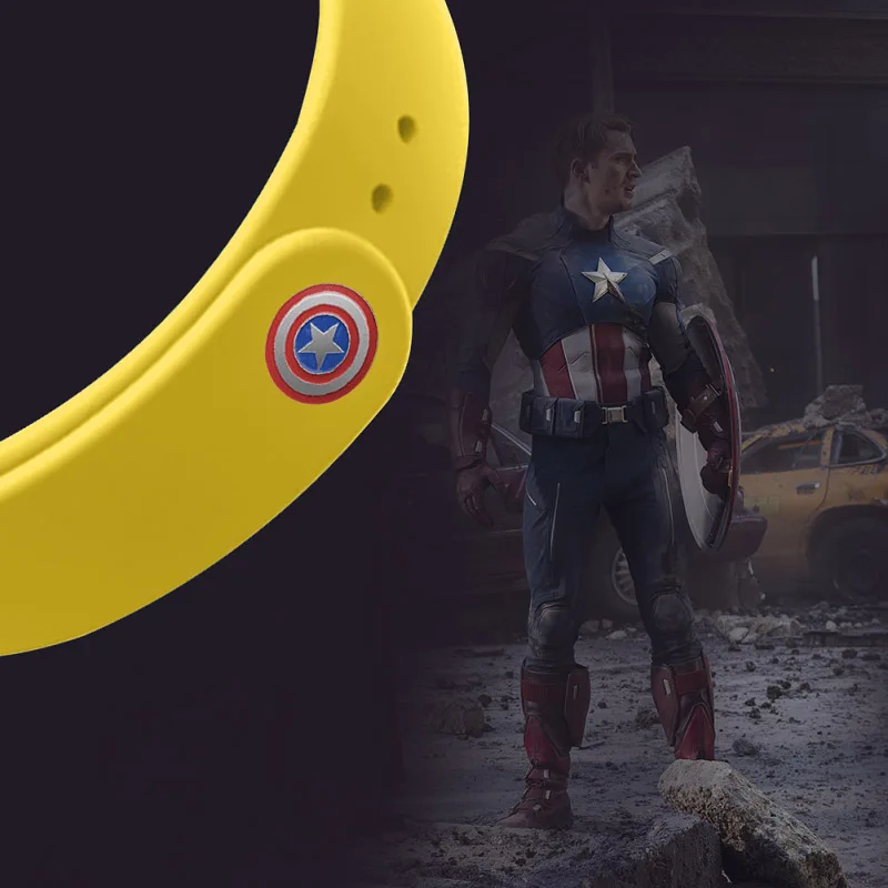 Yellow Captain Xiaomi mi Band 4 ремешок для mi band 4/3 аксессуары браслет mi Band 3 силиконовый браслет Мстители Железный человек - Цвет: Yellow Captain