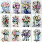 Алмазная живопись сделай сам, картина с композицией из цветов, 5D алмазная вышивка, мозаика для вышивки крестиком, украшение для дома, подарок