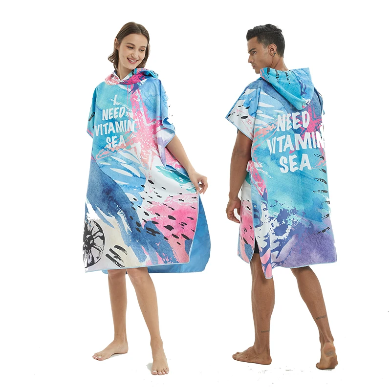 Quick-Dry Microfiber Beach Towel Outdoor Sports Hooded towels Diving/Surf/Swim Cloak Poncho Changing Robe Towels |