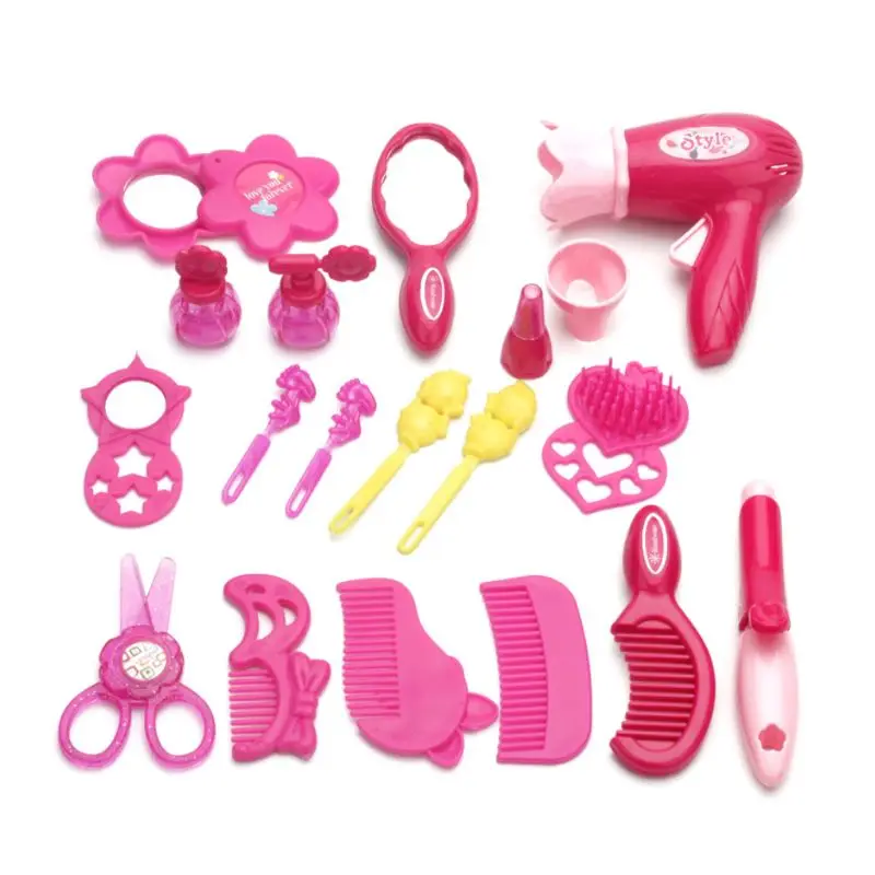 

MOLD Children Pretend Play Kid Make Up Toys Set Hairdressing Simulation Cosmetic Girls Dressing Travel Kit