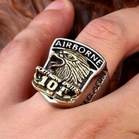 new retro air force eagle badge ring mens ring metal silver plated animal pattern ring accessories party jewelry