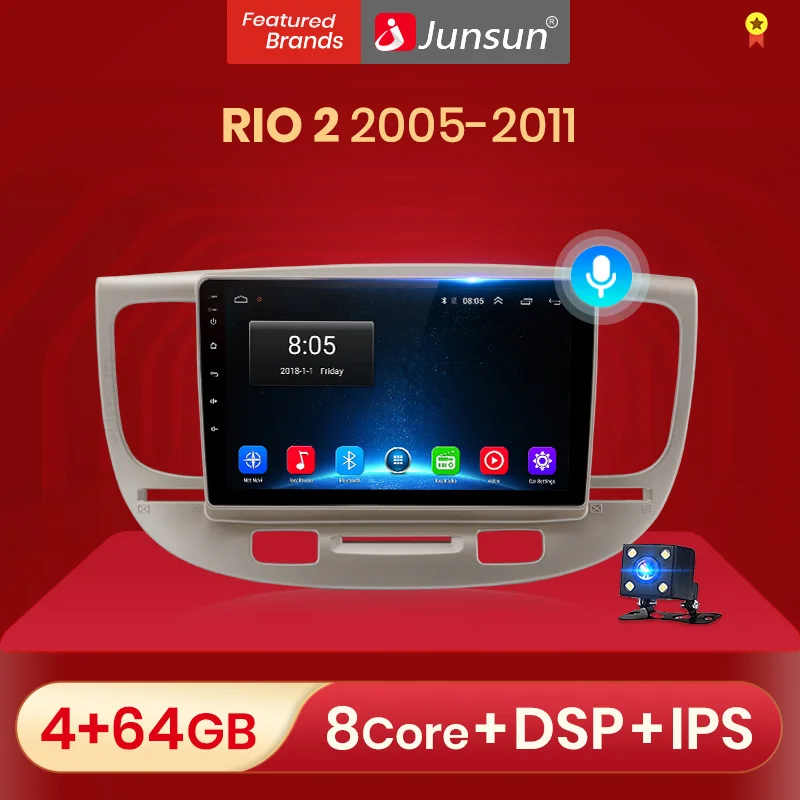 Автомагнитола Junsun для Kia RIO стерео-система на Android 10 4 + 64 ГБ с GPS видеоплеером 2 2005-2011
