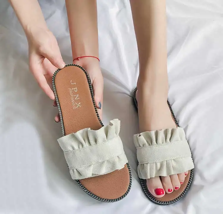 Шлепанцы женские на плоской подошве брендовые сандалии летние однотонные синие