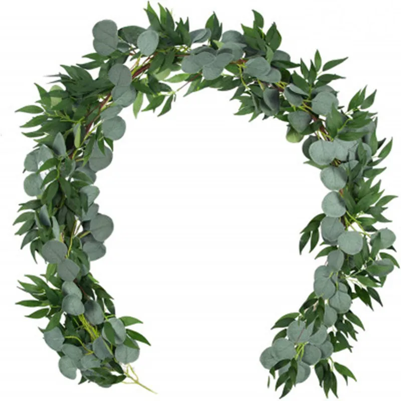 

Green Silk Artificial Hanging Ivy Leaf Garland Plants Encrypted eucalyptus rattan Home Bathroom Decoration Garden Party Decor