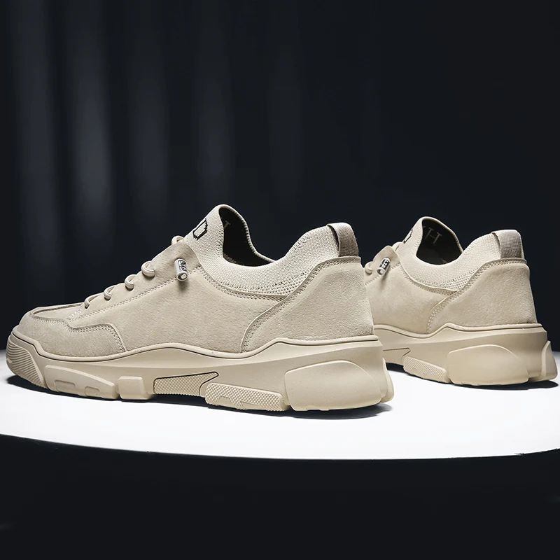 

Fashion Men's Shoes Suede Leather Casual Sneakers Lace-up Solid Retro Comfortable Shoes Brand Outdoor Driving Handmade Footwear