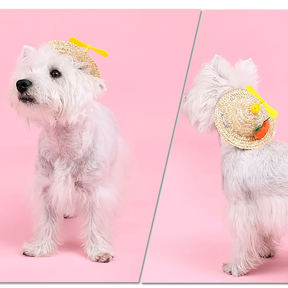 Милая шапочка для кошки Косплэй соломы Шапки шапка собак игрушка бамбуковая