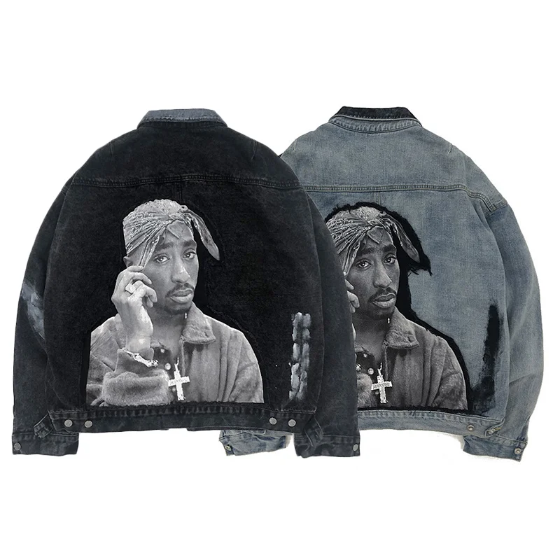 Мужская джинсовая куртка винтажное Ковбойское пальто с заплатками Повседневная