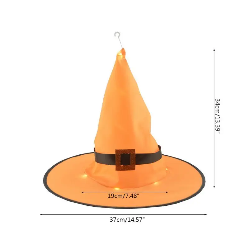 

Halloween Decorations Witch Hat Outdoor 6Pcs Hanging Lighted Glowing Witch Hat Decorations Halloween Lights String Battery