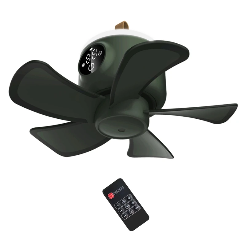 

8inch 8000mAh Remote Control Timing Camping Fan 4 Gears Tent Ceiling Fan with LED Lamp for bedroom camper