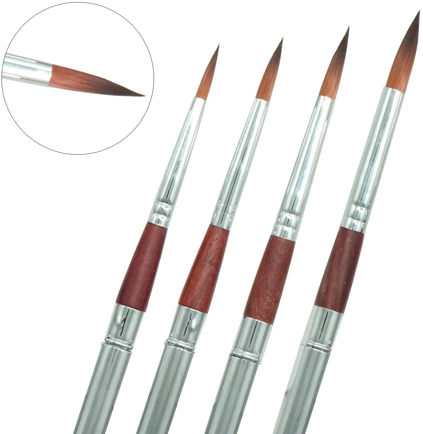 

7pcs nylon hair Round head Travel Hook line pen art Paint Brush Set Metal rod Acrylic Brush Oil Watercolor Gouache Painting
