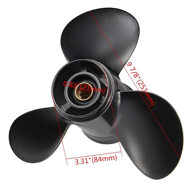Морской подвесной пропеллер 3R0B645250 25-30Hp 9 9X12 для Mercury Tohatsu Spline Tooth 3 Blade | Автомобили и