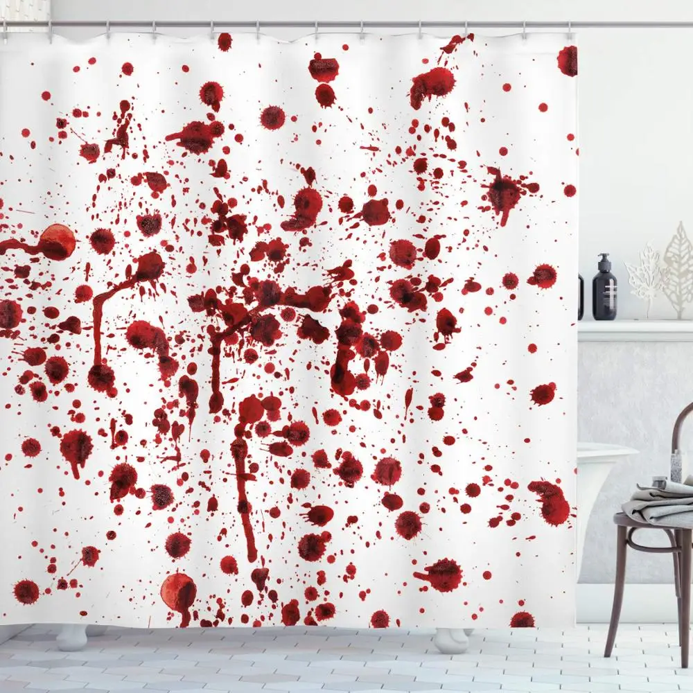 Ужасная душевая занавеска брызги крови стиль гранж страшное окрашивание