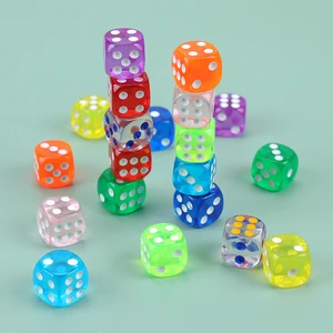 10PCS Colors Dice High Quality Acrylic 6 Sided Round Corner Digital Dice for KTV Bar Club Party Family Games