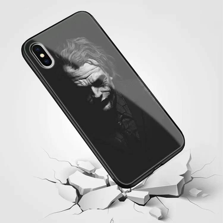 ЧЕРНЫЙ ДЖОКЕР хит Ledger мягкий силиконовый стеклянный чехол для телефона чехол для Apple iPhone 6 6s 7 8 Plus X XR XS 11 Pro max