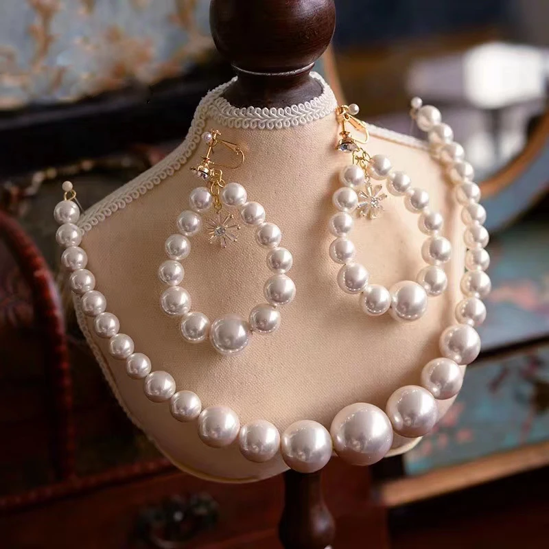 Высокое качество Европейский жемчуг повязка на голову для невесты с серьгой