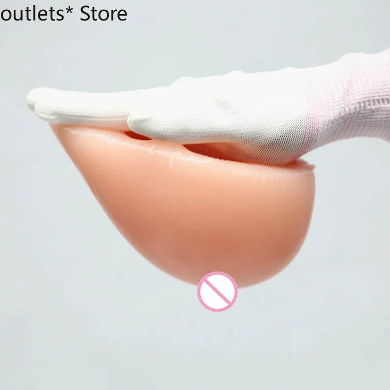 1000g/pair D Cup Adhisive Silicone Breast Form with stick Fake Boobs Tits for shemale drag queen Aritificial Chest vagina