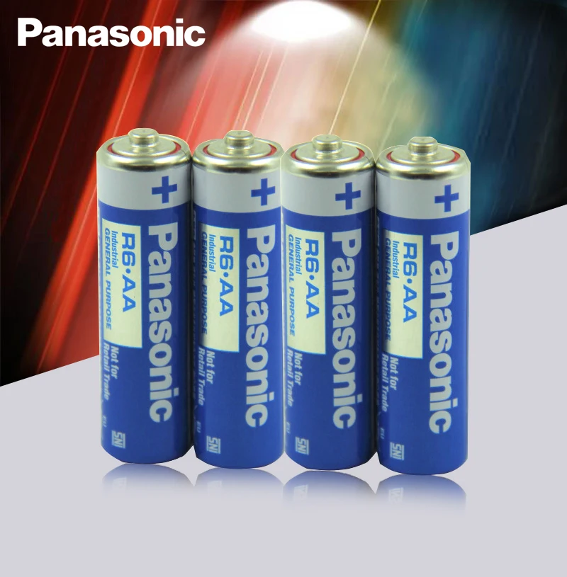 4 шт. Panasonic R6 1 5 V AA Батарея щелочные батарейки не применяется ртуть сухие для