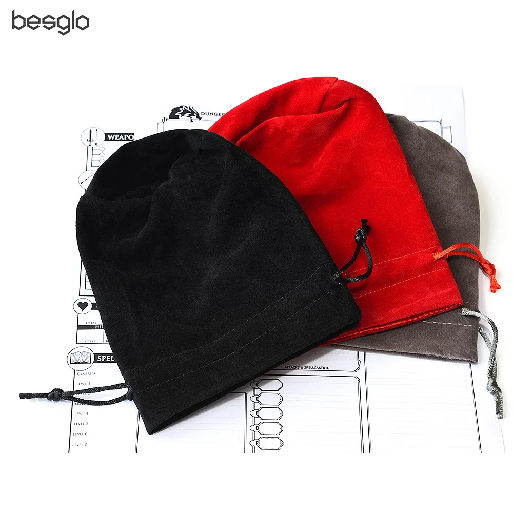 Drawstring Velvet Dice Bag Double-Layer for Packing Gift Jewelry Coin Storage Trinkets Red Black Gray | Спорт и развлечения