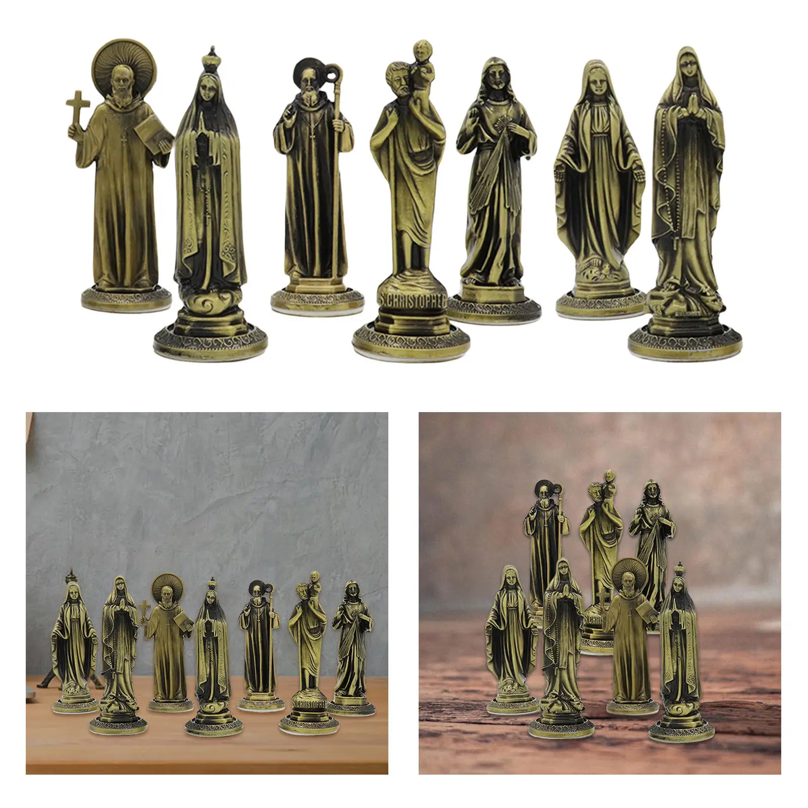 

7Pcs Blessed Jesus Statue Set Durable Decoration Ornament for Home Decor