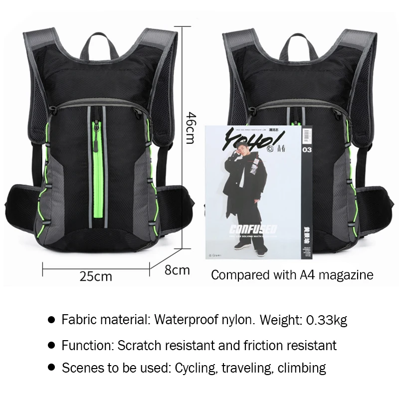 10L Bicycle Backpack Waterproof MTB Mountain Bike Hydration Bag Nylon Outdoor Cycling Bladder Hiking Camping Bags | Спорт и
