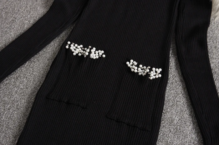 ALPHALMODA новое женское ажурное осеннее трикотажное платье с длинными рукавами, облегающее женское элегантное эластичное платье