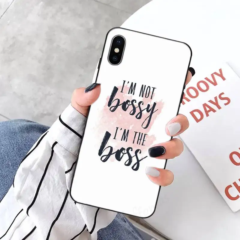 

Girl Boss Pink Women power text slogan Phone Case for iPhone 11 12 pro XS MAX 8 7 6 6S Plus X 5S SE 2020 XR mini
