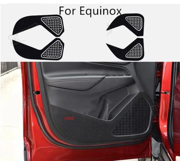 Черный карбин волокна защитные двери анти удар коврик Защитная пленка для Chevrolet