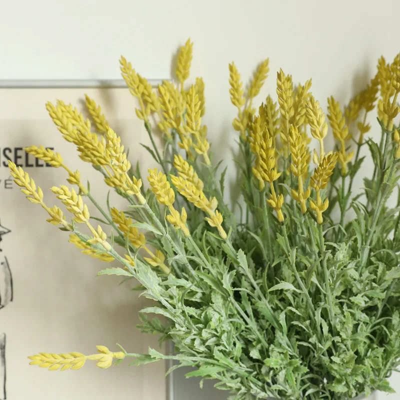 

Искусственная Лаванда, 3 головки, пластиковое растение, искусственная Лаванда Цветочная ветка, украшения для свадьбы, домашвечерние