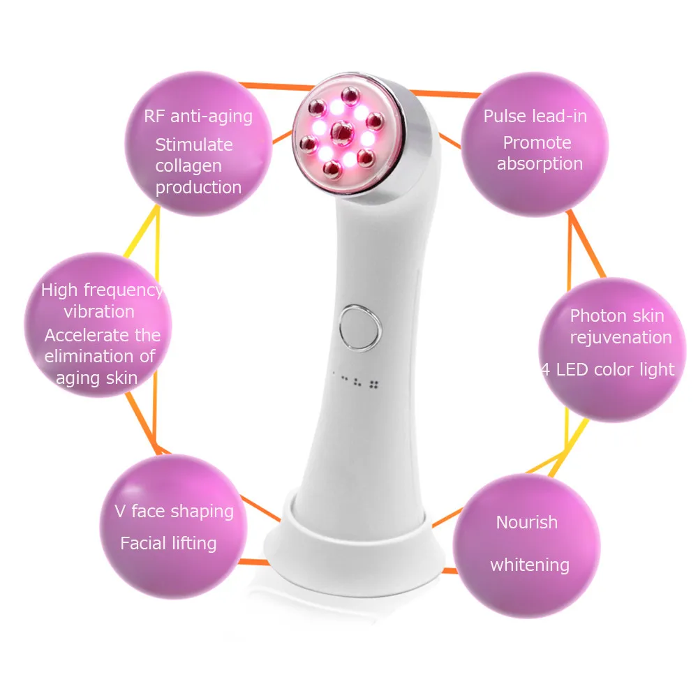 RF EMS Face Massager Facial Lifting Skin Tightening Beauty Machine High Frequency Radiofrecuencia Photon Rejuvenation Tools |