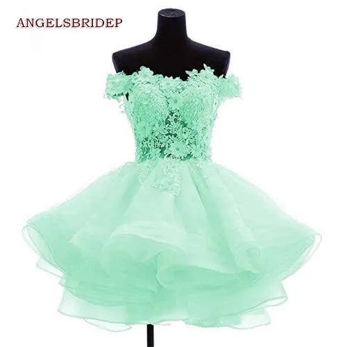 Женское платье с открытыми плечами ANGELSBRIDEP короткое/мини-платье для выпускного