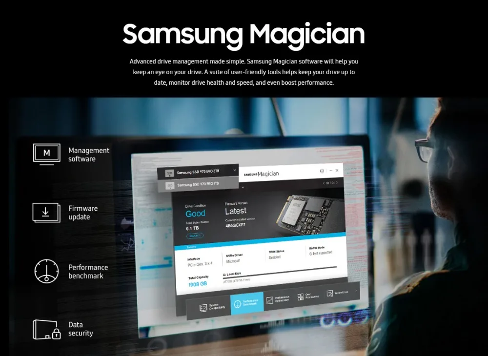 SSD SAMSUNG M.2 SSD M2 1TB 500G 250G HD NVMe SSD Hard Drive HDD Hard Disk 1 TB 970 EVO Solid State PCIe for Laptop Computer