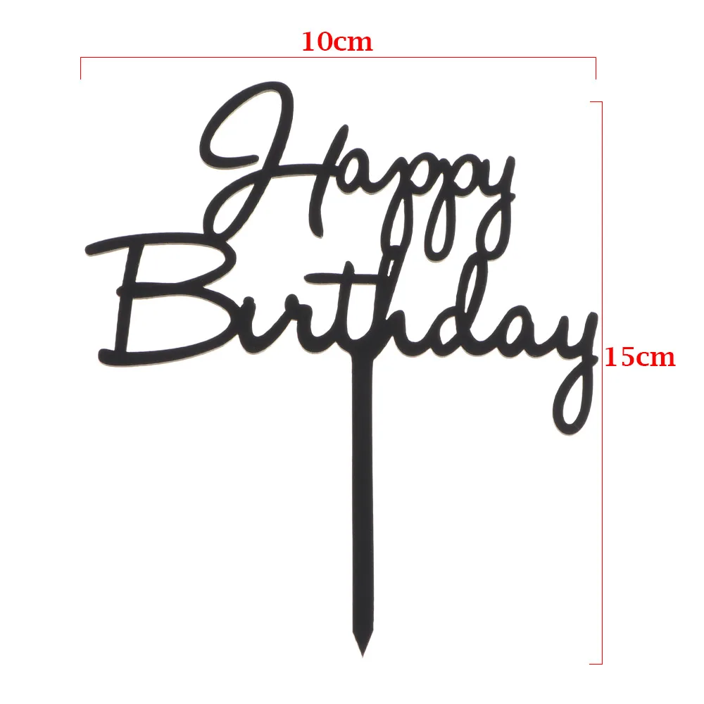 Новый Топпер для торта С Днем Рождения акриловые буквы золотой серебряный торт