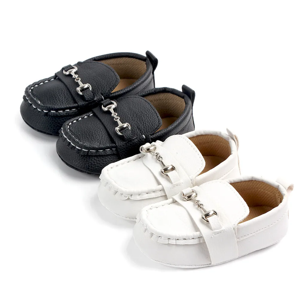 

Spring and autumn baby iron buckle peas shoes trend PU baby pre-toddler shoes fashion baby essential shoes