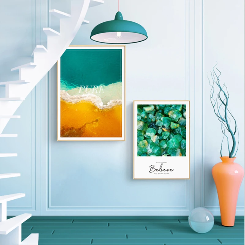 Flowers Ocean Landscape Wall Art Canvas Painting Quotes Posters and Prints Decoration Home Pictures for Living Room Decor | Дом и сад