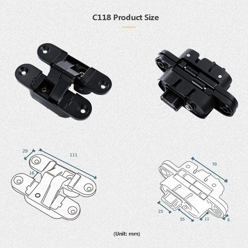 Трехмерные невидимые дверные петли 2 шт./компл. деревянные складные потайные