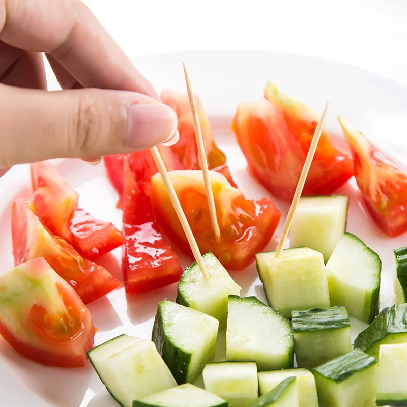 

250PCS/bag Bamboo Toothpick Disposable Natural Toothpicks Family Restaurant Accessories Fruit Single Sharp Tooth Sticks wh