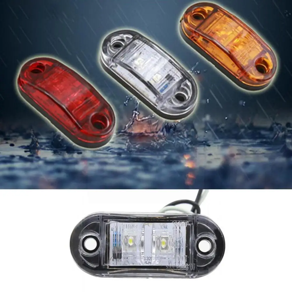 

1pc Red Color 2 Led Side Marker Lights Car External Lorry 24v Warning Lamps Lights Truck Auto 12v/ Light Tail Trailer K8e3