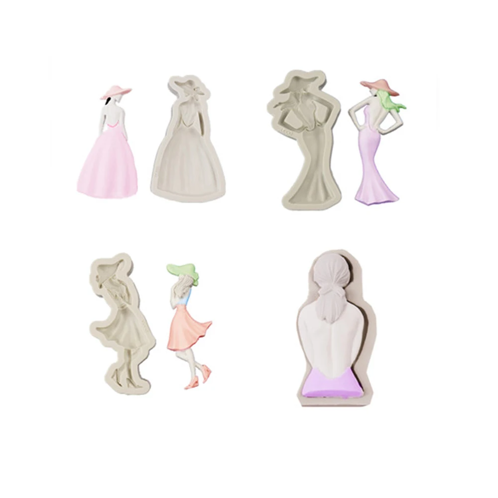 

Beautiful Girls Silicone Mold DIY Fondant Sugar Chocolate Candy fudge Cake Tools Craft Baking Mould kitchen baking utensils