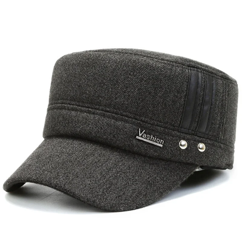 Новинка осенне-зимняя шерстяная плоская шапка 2021 для мужчин среднего возраста