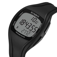 synoke digital pedometer watch men silicone strap led electronic display luminous multifunction wristwatch military reloj hombre