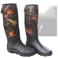 mens outdoor waterproof fishing boots wading upstream shoes camouflage high top pvc rubber non slip water shoes rain boots
