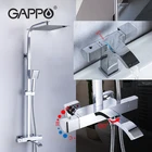 Термостатические душевые наборы GAPPO смеситель для душа для ванной комнаты + латунный Смеситель для раковины водопад для ванны Душевая система термостатический смеситель