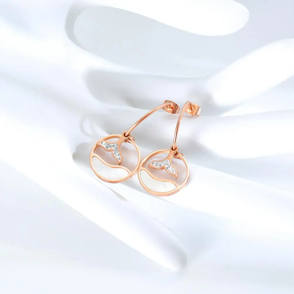 Серьги Hemiston с белой ракушкой и рыбьим хвостом женские серьги покрытием из