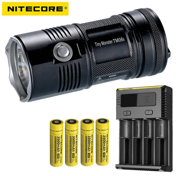 Nitecore TM06S 4000 люмен 359 метр крошечный Монстр 4x Cree XM L2 U3 фонарик + 4Xnitecore 3500mah батарея