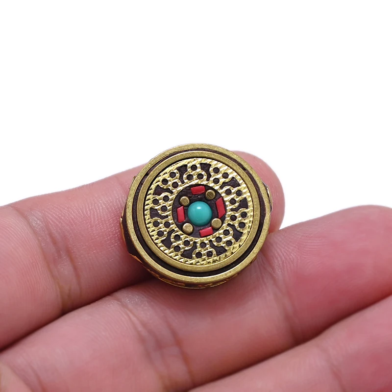 

TZ-H11 Pattern Brass Nepal Tibetan Antique Golden Pendant Charms Spacer Beads for Necklace Bracelet Earring DIY Jewelry Making