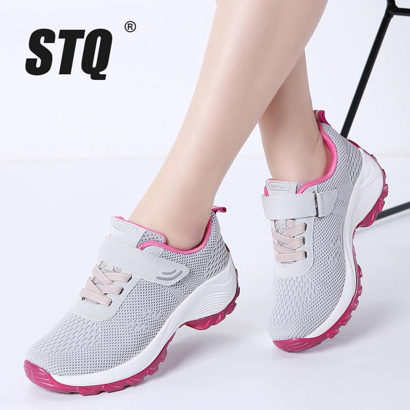 STQ 2020 осенние женские кроссовки легкие дышащие сетчатые Chaussures Femme на платформе со
