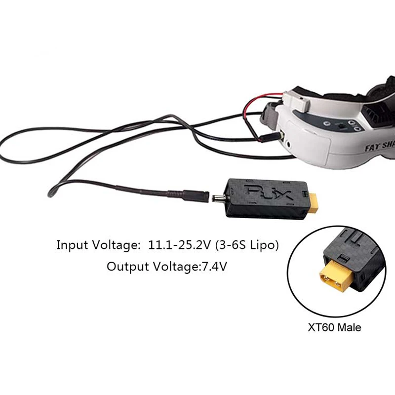 1PCS FPV Goggle XT60 to DC Plug BEC with Power Battery Extension Cable 3-6S Lipo Spare Parts for RC Drone Quadcopter Fatshark | Игрушки и