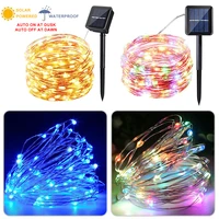 led solar string light 22m 200led silver wire fairy tale indoor outdoor waterproof led light garden family ball party christmas